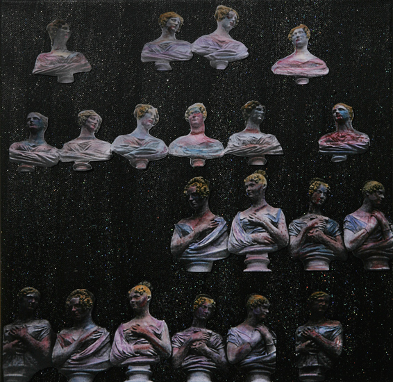 Collage of women statues